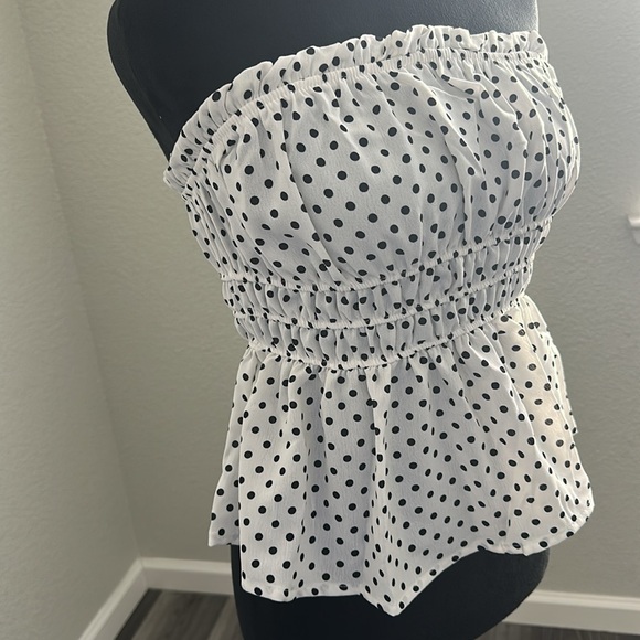 NWT Haute Monde Polka Dot Strapless Top - Picture 5 of 6